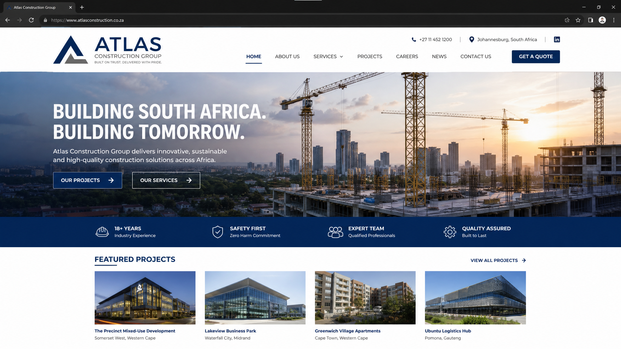 Atlas Construction Group website